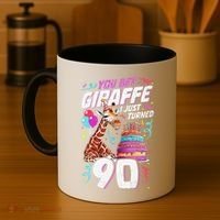 You Bet Giraffe I Just Turned 90 Funny 90th Birthday Coffee Mug thumb 4