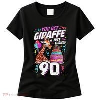 You Bet Giraffe I Just Turned 90 Funny 90th Birthday Women's T-Shirt thumb 0