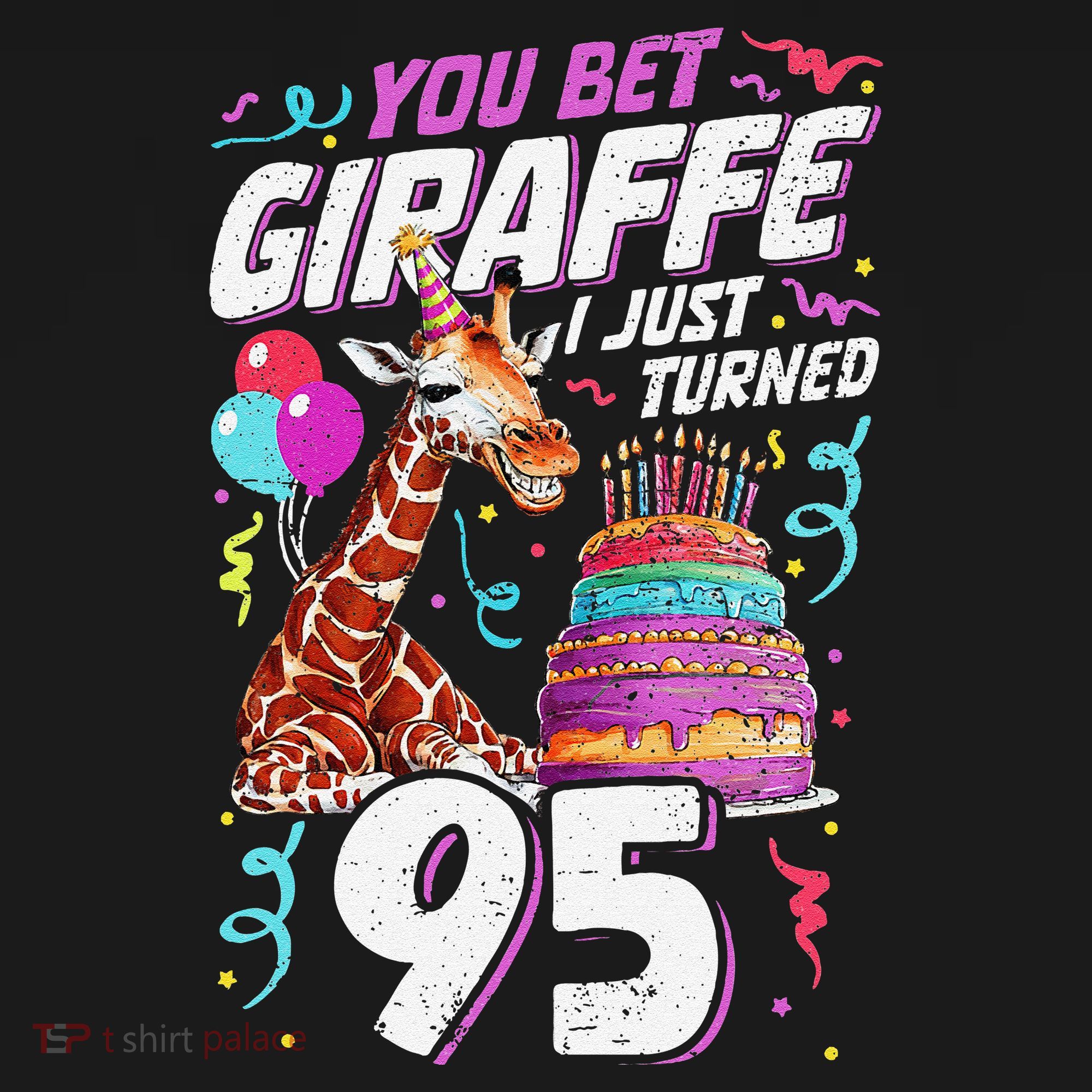 You Bet Giraffe I Just Turned 95 Funny 95th Birthday Apron