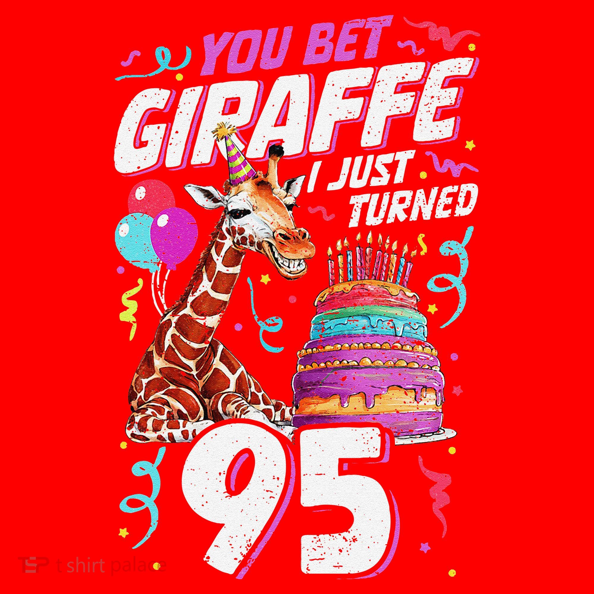You Bet Giraffe I Just Turned 95 Funny 95th Birthday Santa Hat