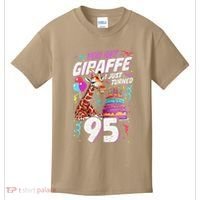 You Bet Giraffe I Just Turned 95 Funny 95th Birthday Kids T-Shirt thumb 0