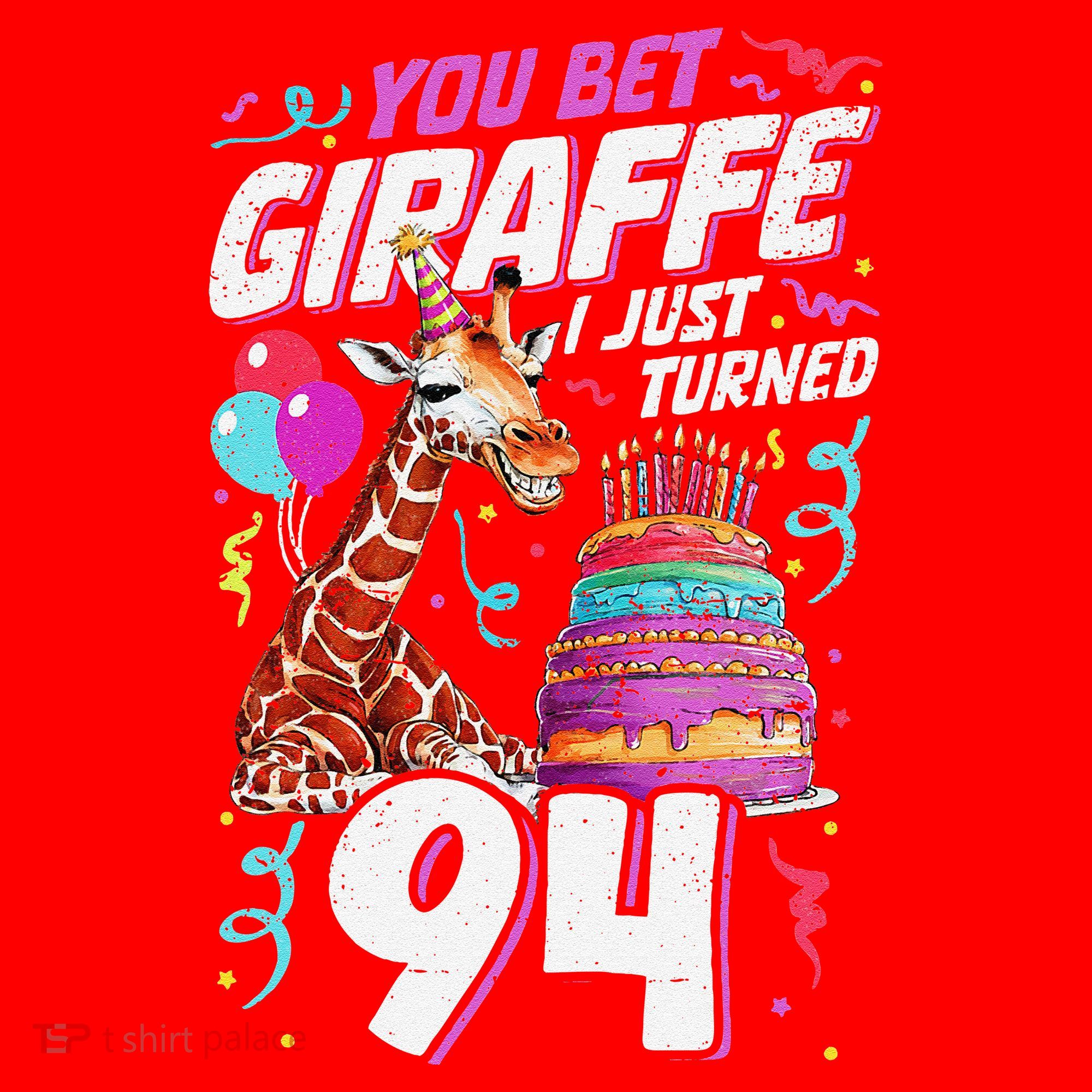 You Bet Giraffe I Just Turned 94 Funny 94th Birthday Santa Hat