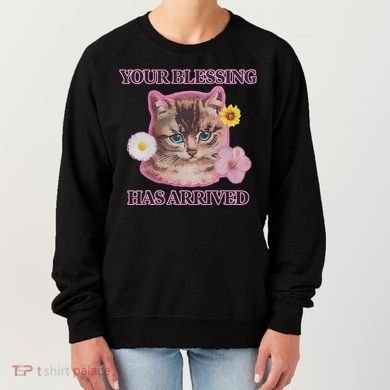 Your Blessing Has Arrived Cat & Funny Silly Catr Blessing Has Arrived Cat & Funn Women's Sweatshirt