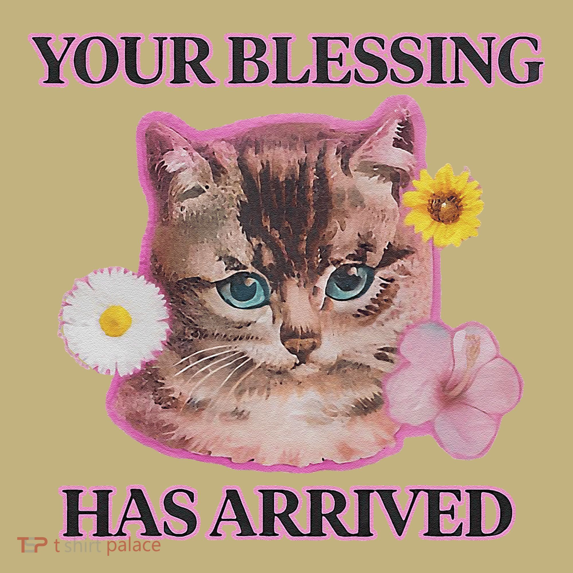 Your Blessing Has Arrived Cat & Funny Silly Catr Blessing Has Arrived Cat & Funn Long Sleeve Shirt