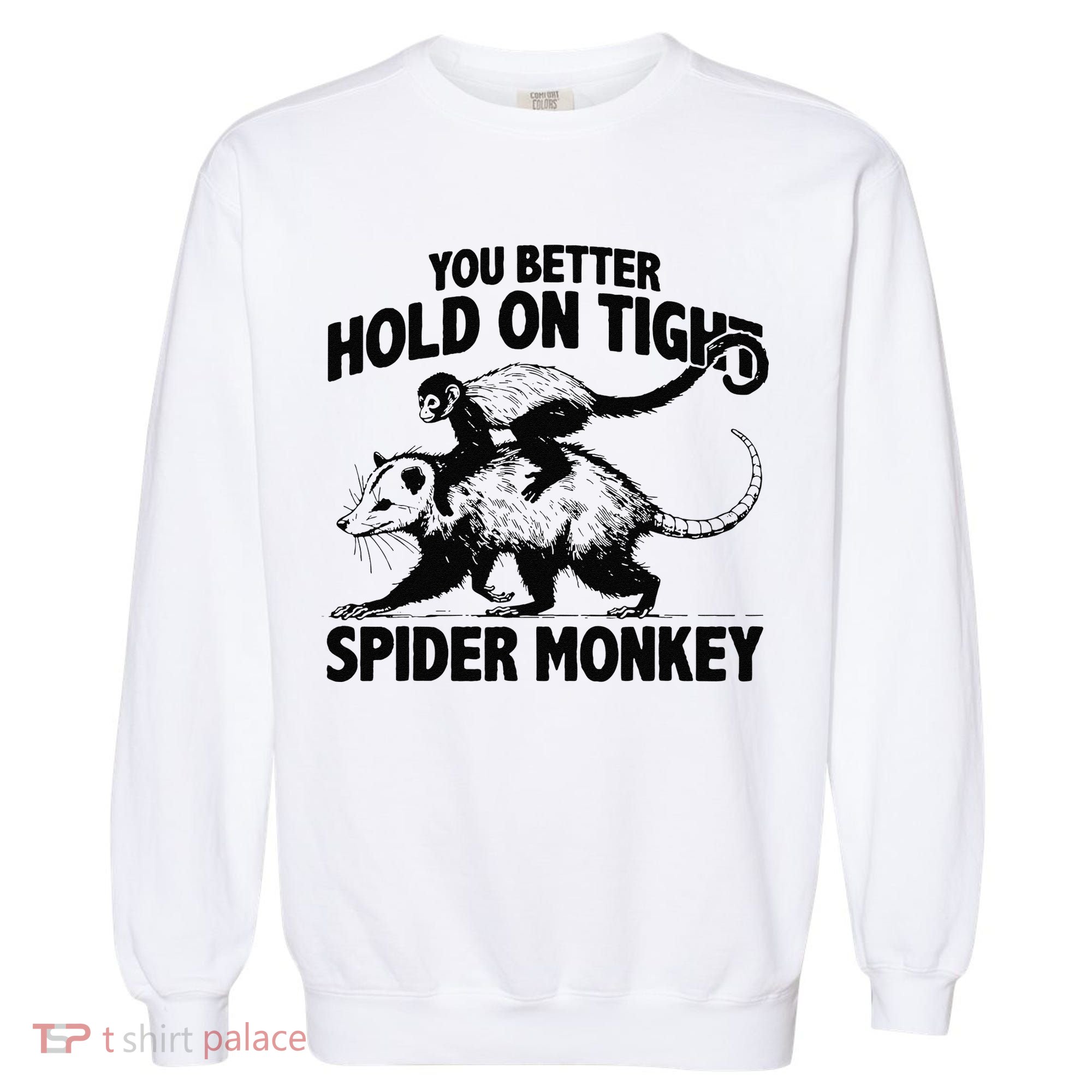 You Better Hold On Tight Spider Monkey Garment-Dyed Sweatshirt