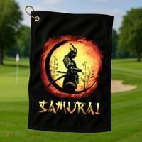 Yasuke Black Japanese Samurai Bushido Warrior Japan Katana Golf Towel thumb 1