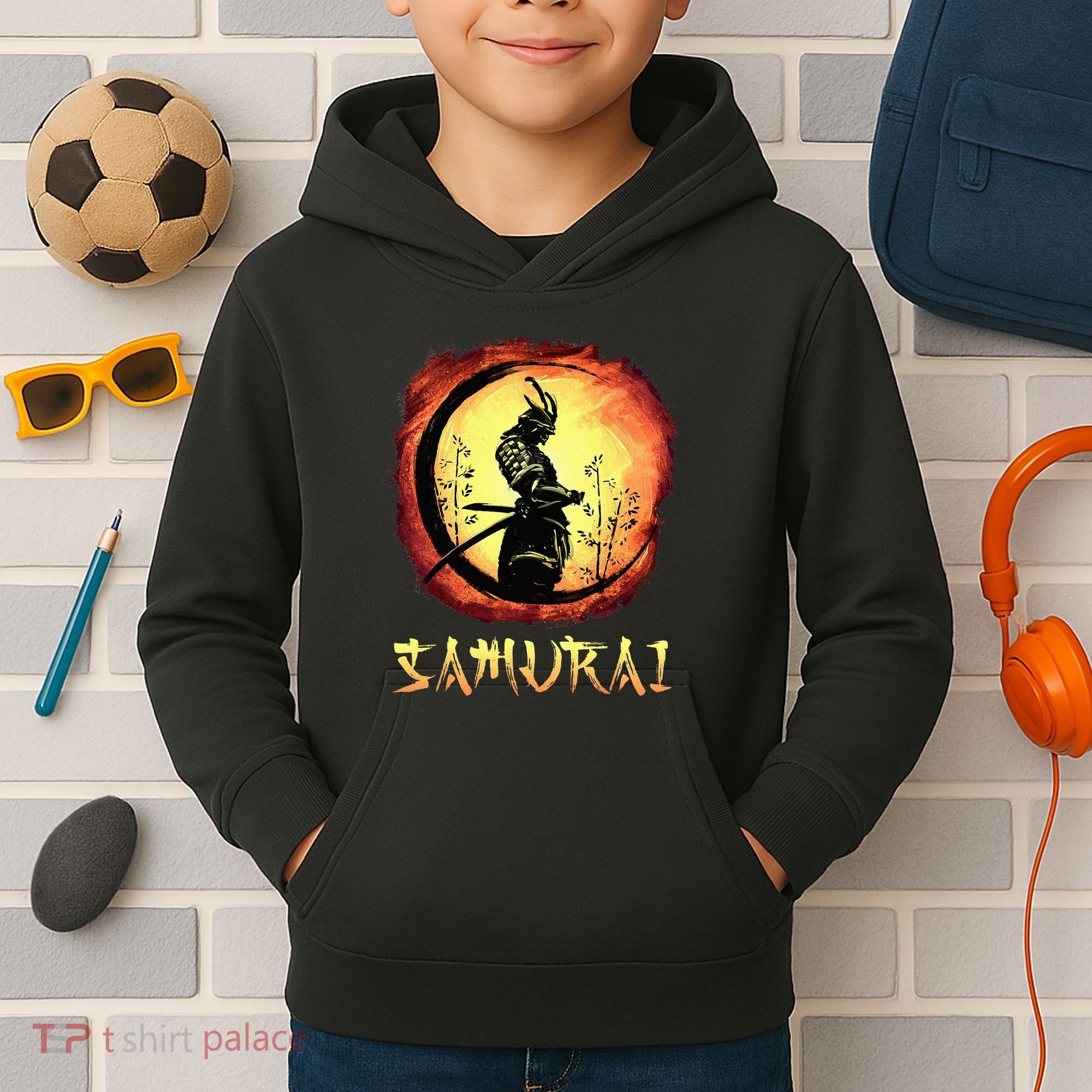 Yasuke Black Japanese Samurai Bushido Warrior Japan Katana Kids Hoodie