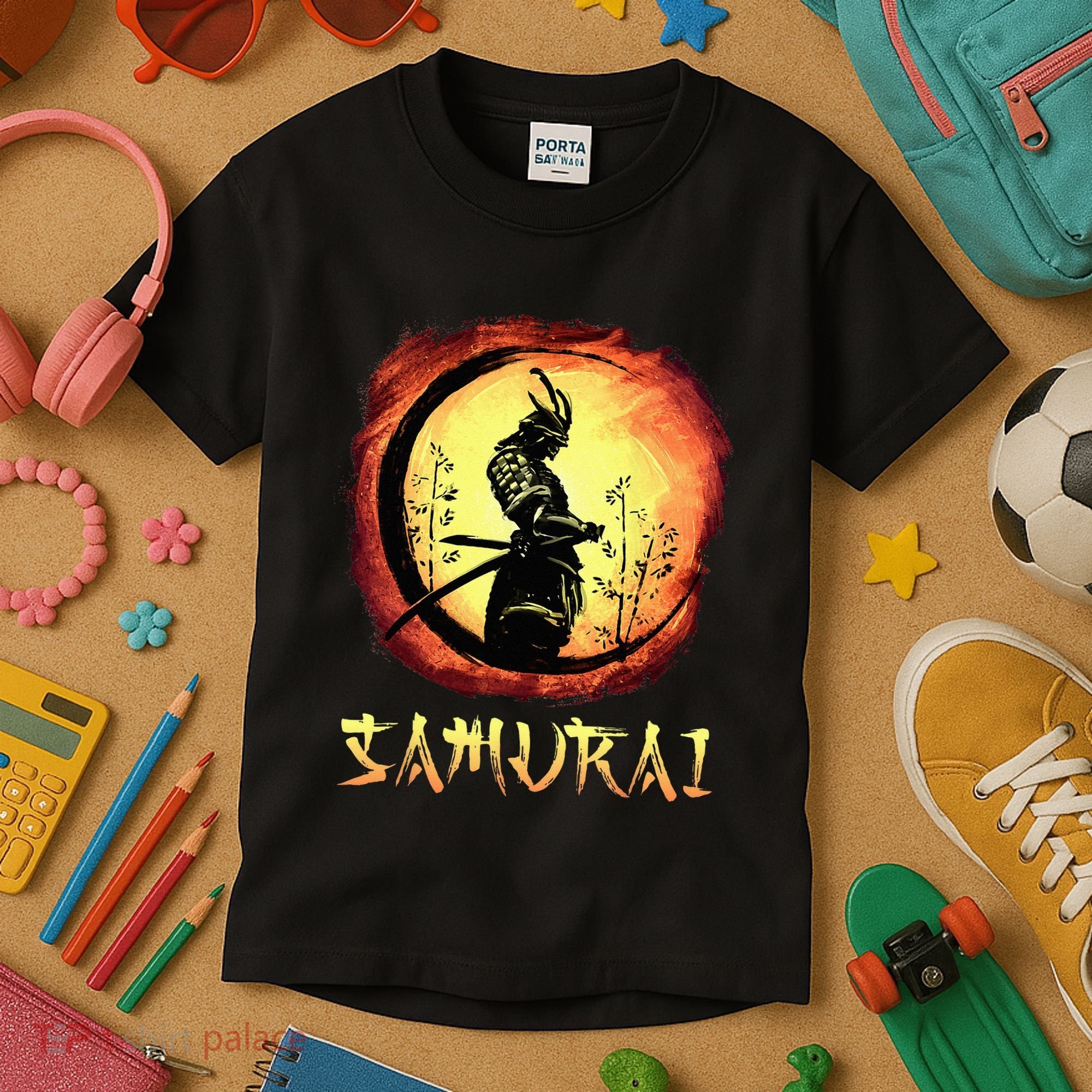 Yasuke Black Japanese Samurai Bushido Warrior Japan Katana Kids T-Shirt