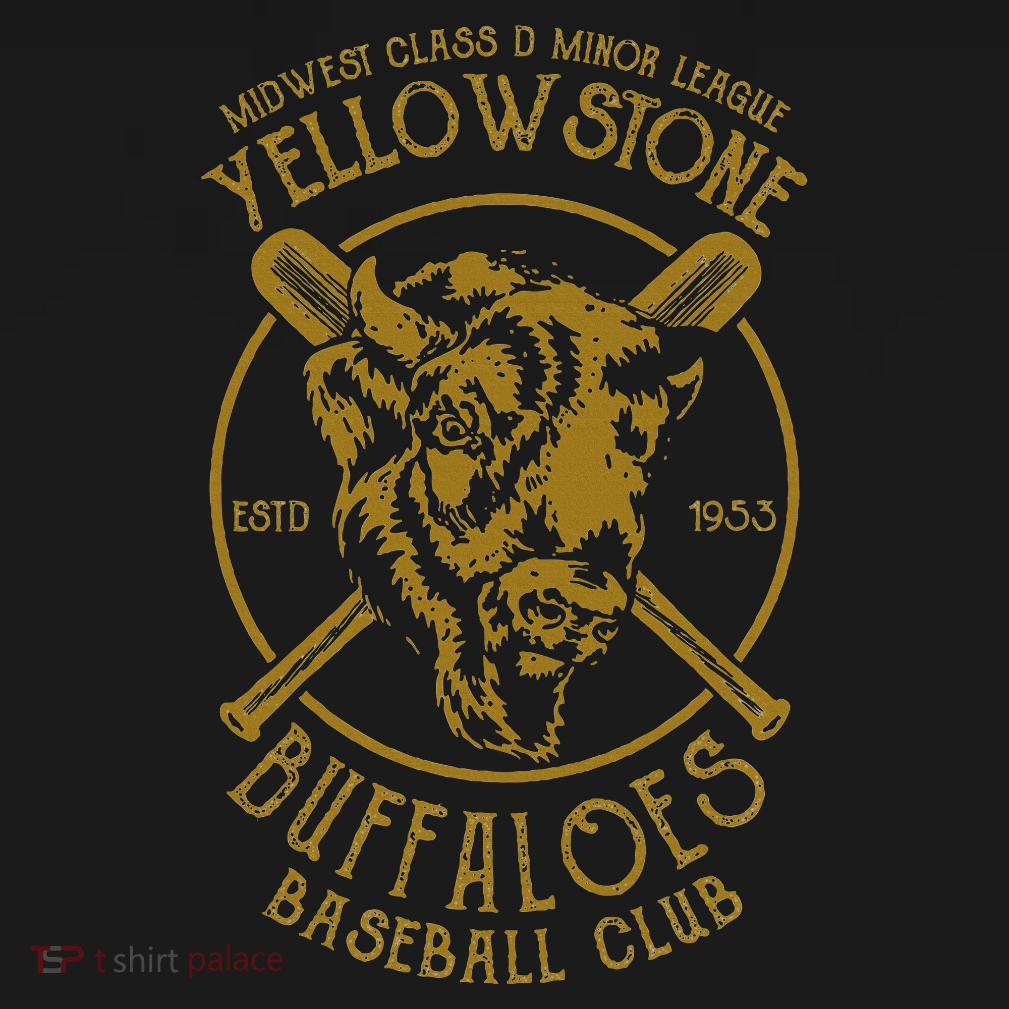 Yellowstone Buffaloes Minor League Retro Baseball Team Polo