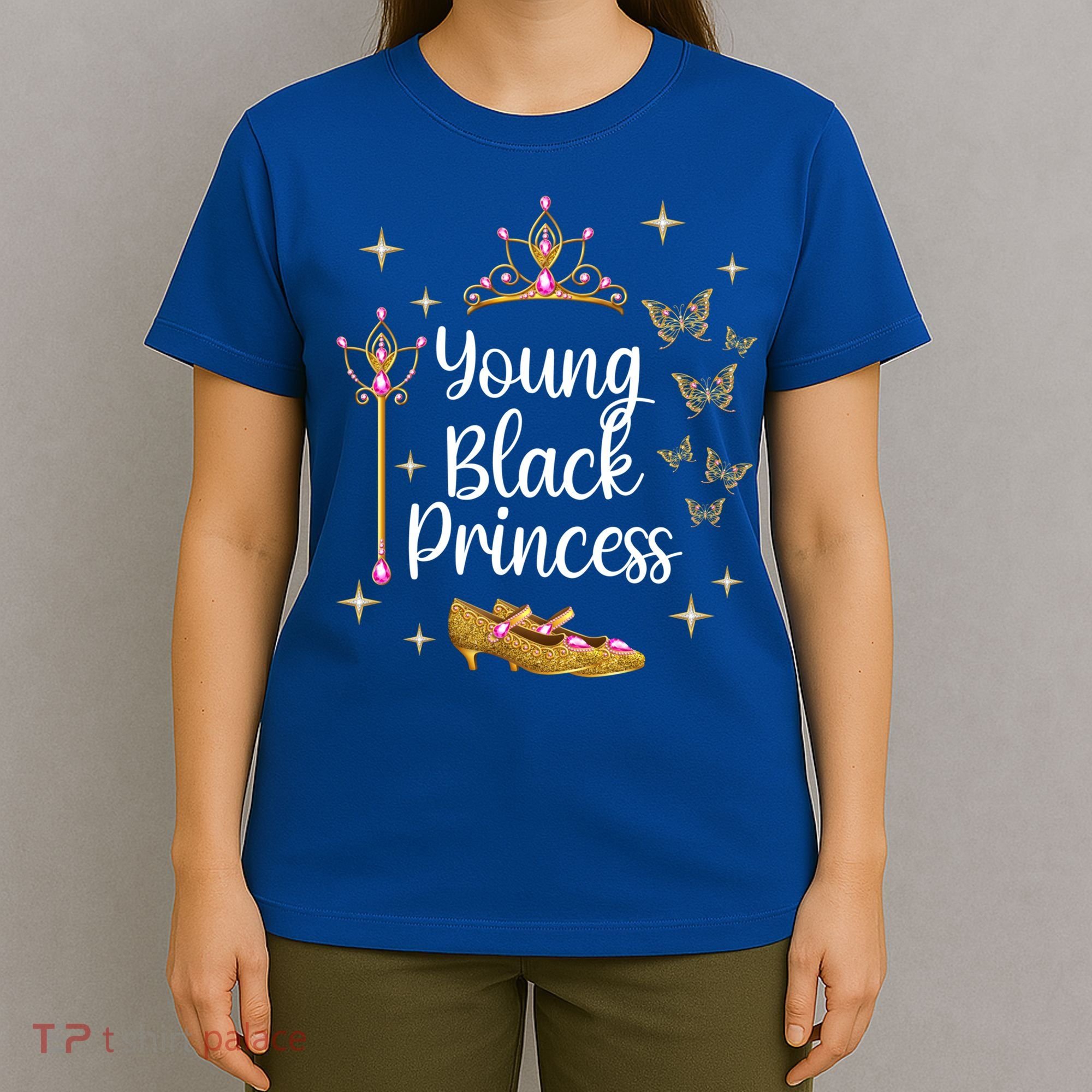 Young Black Princess Afro Natural Hair Black Girl Juneteenth Gift T-Shirt