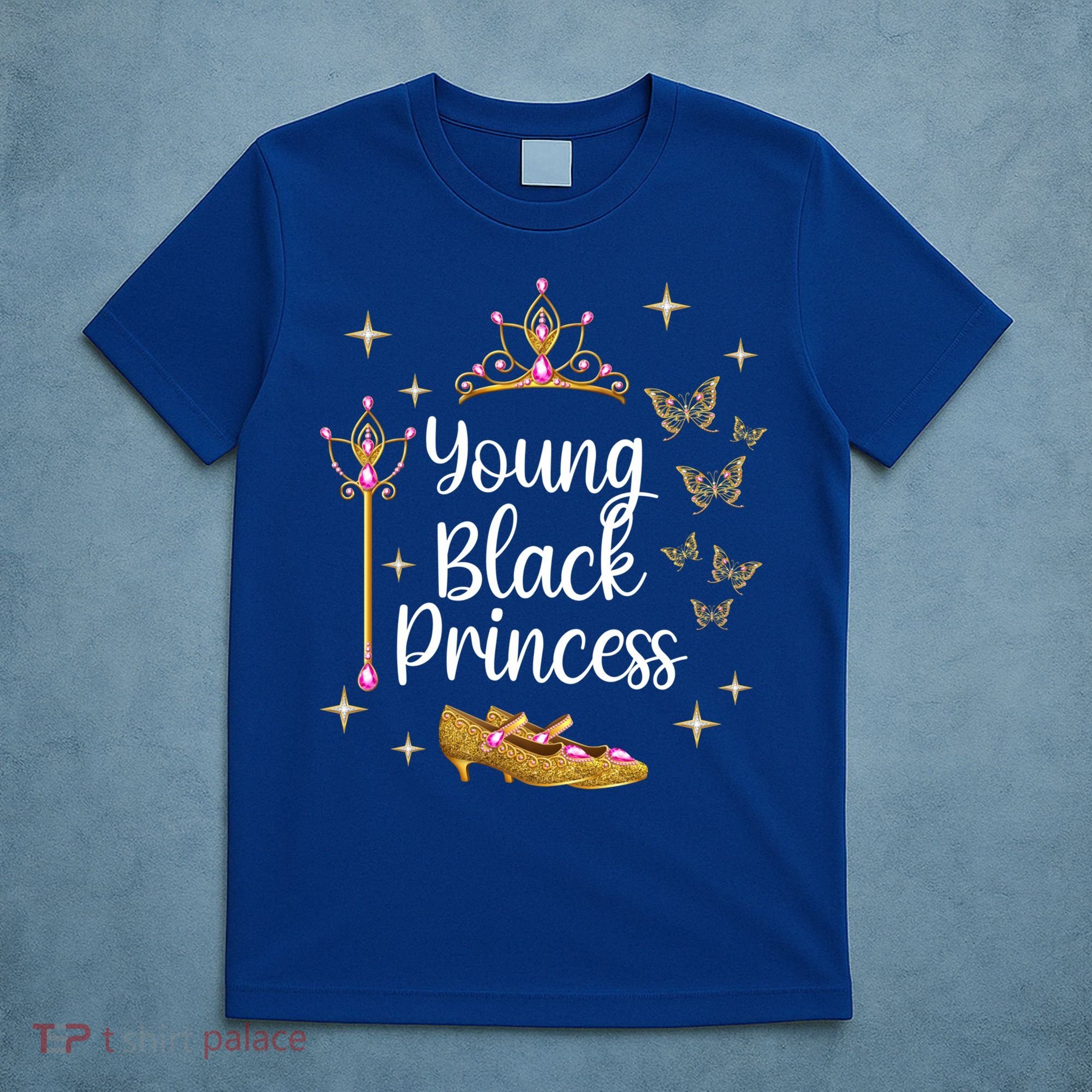Young Black Princess Afro Natural Hair Black Girl Juneteenth Gift T-Shirt