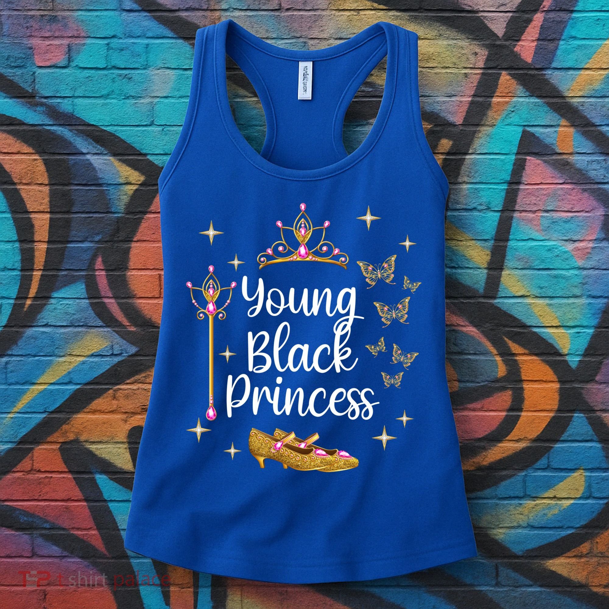 Young Black Princess Afro Natural Hair Black Girl Juneteenth Gift Women's Tank Top
