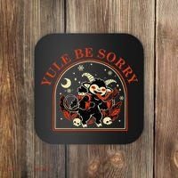 Yule Be Sorry Cute Krampus Dark Christmas Merry Krampus Coaster thumb 0