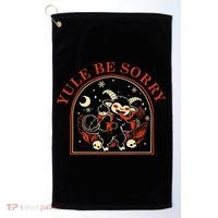 Yule Be Sorry Cute Krampus Dark Christmas Merry Krampus Golf Towel thumb 0