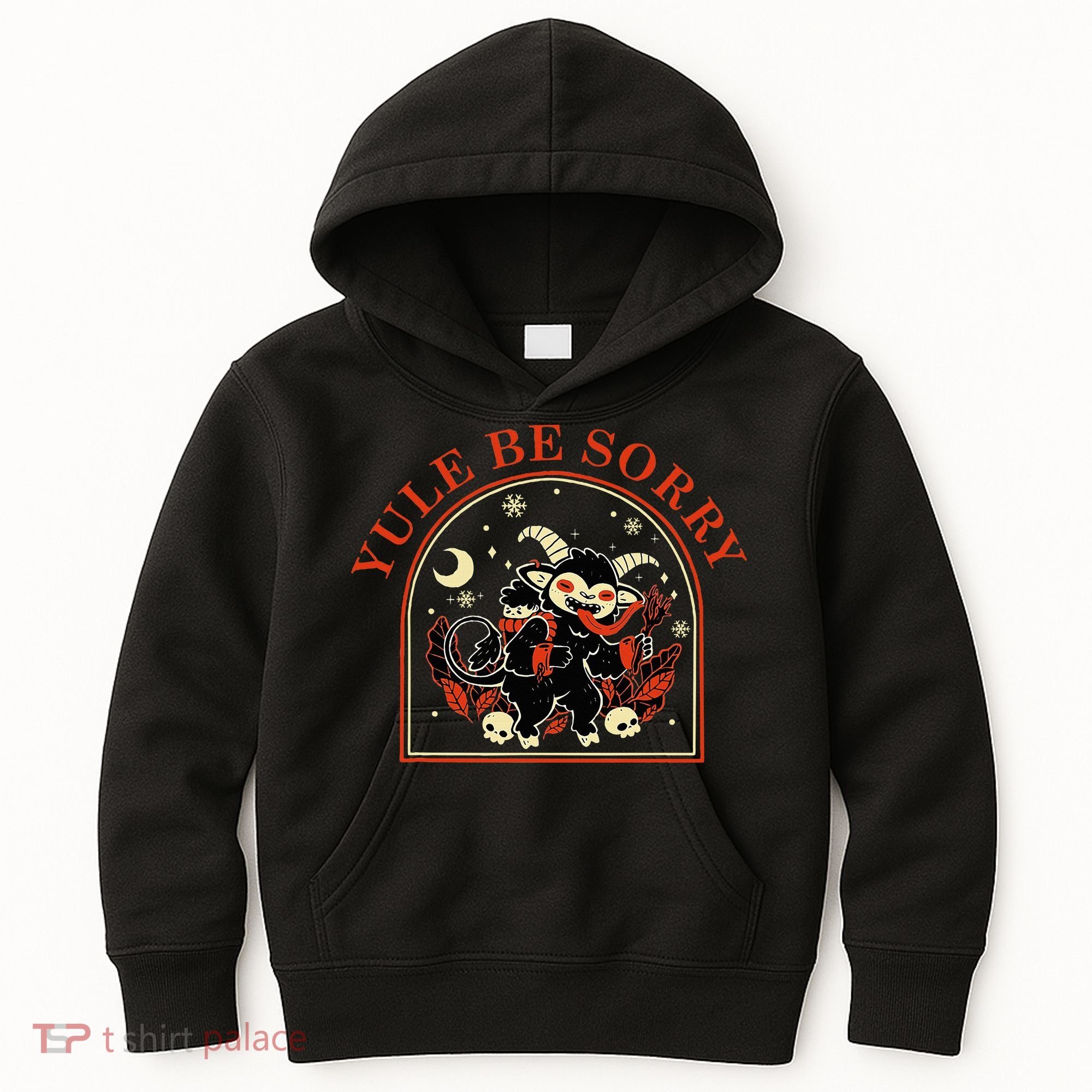 Yule Be Sorry Cute Krampus Dark Christmas Merry Krampus Kids Hoodie