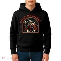Yule Be Sorry Cute Krampus Dark Christmas Merry Krampus Kids Hoodie thumb 4