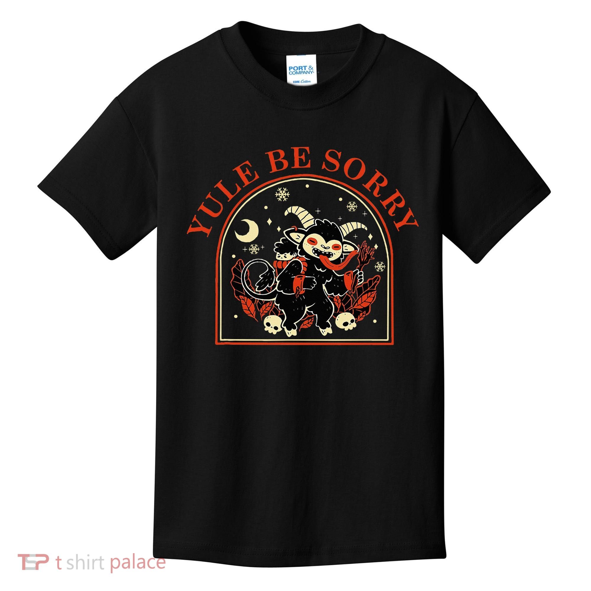 Yule Be Sorry Cute Krampus Dark Christmas Merry Krampus Kids T-Shirt