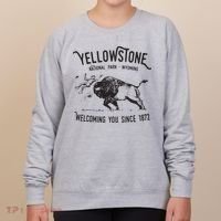 Yellowstone Bison Toss National Park Wyoming Women's Sweatshirt thumb 0