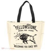 Yellowstone Bison Toss National Park Wyoming Tote Bag thumb 0