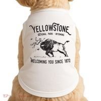 Yellowstone Bison Toss National Park Wyoming Doggie Tank thumb 0
