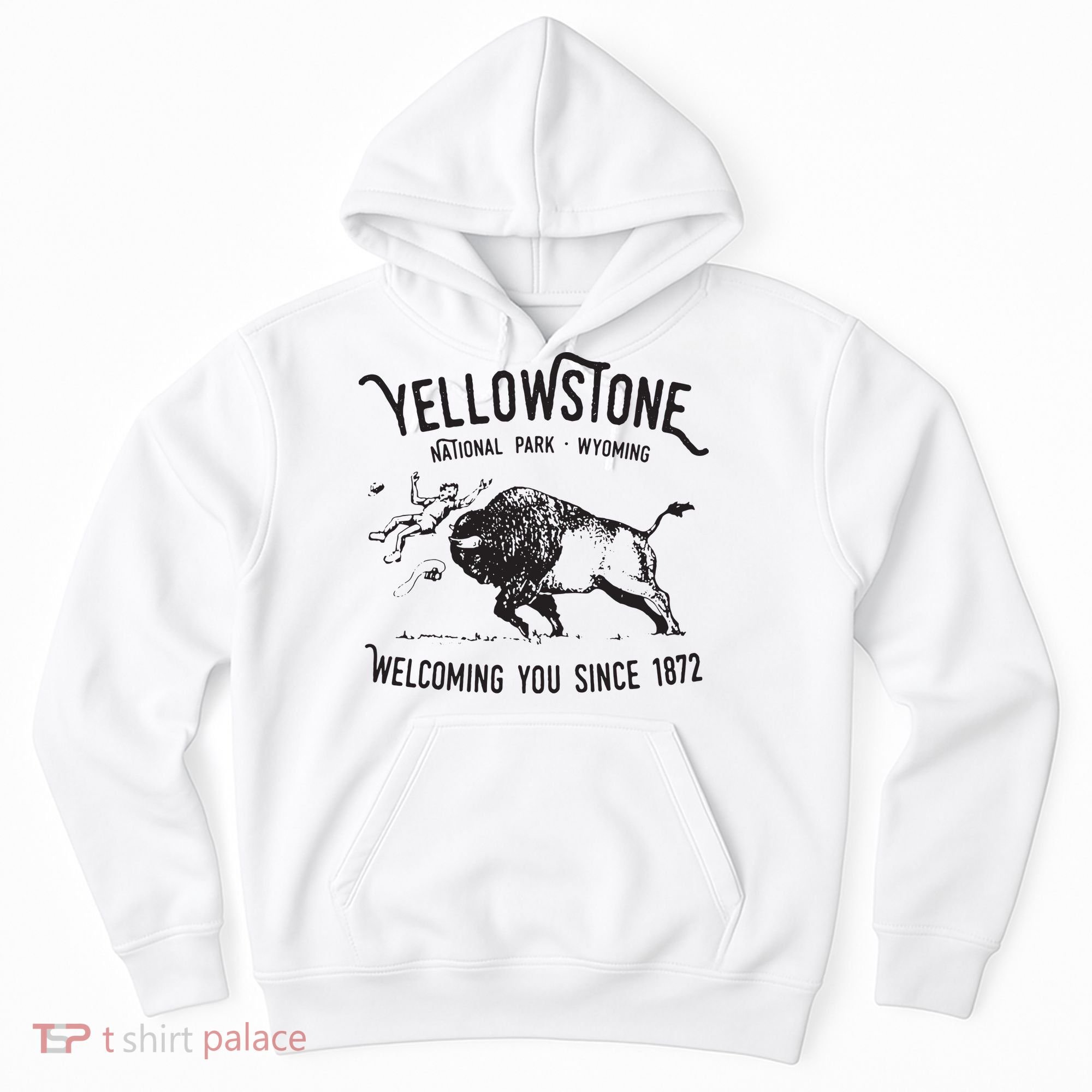 Yellowstone Bison Toss National Park Wyoming Hoodie