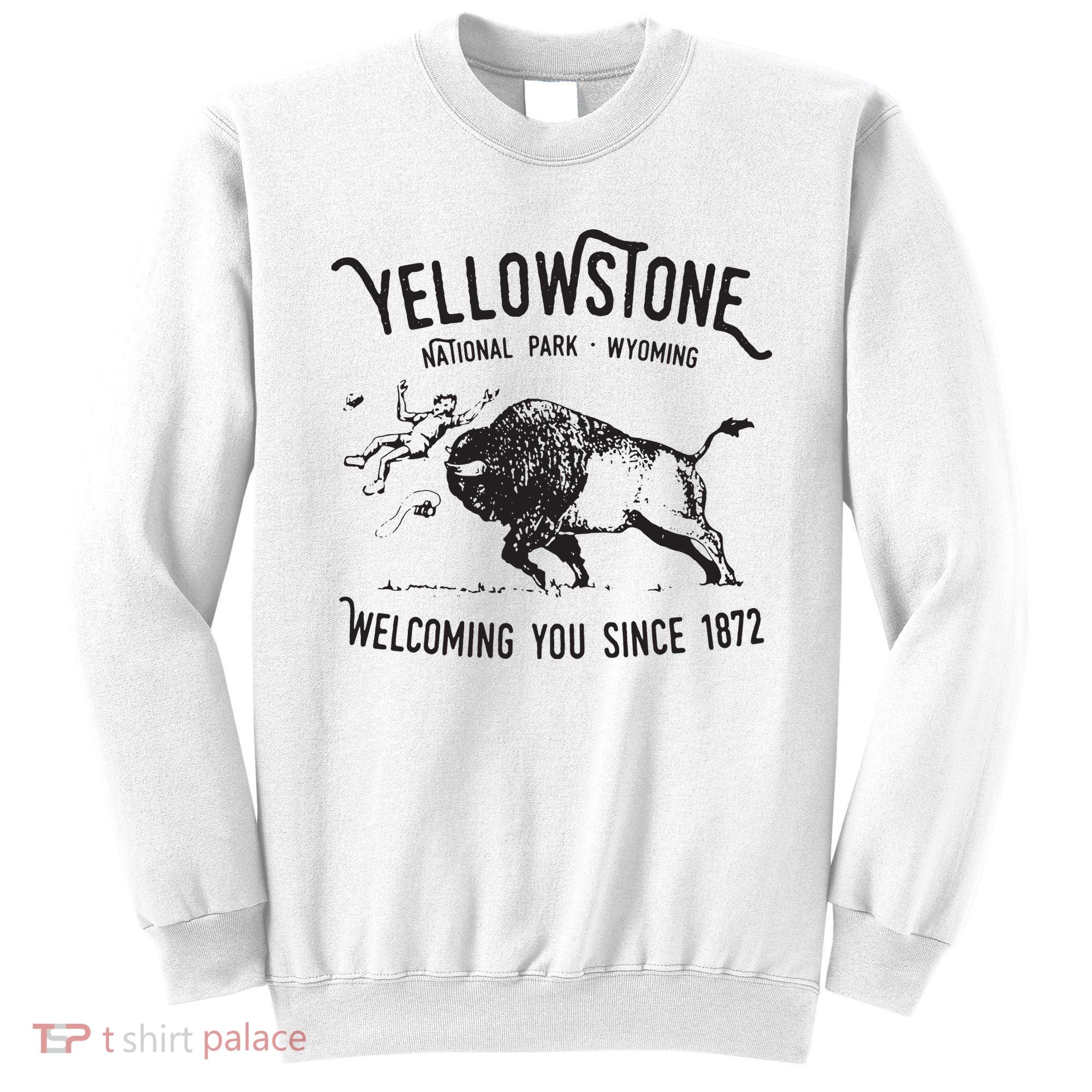 Yellowstone Bison Toss National Park Wyoming Sweatshirt