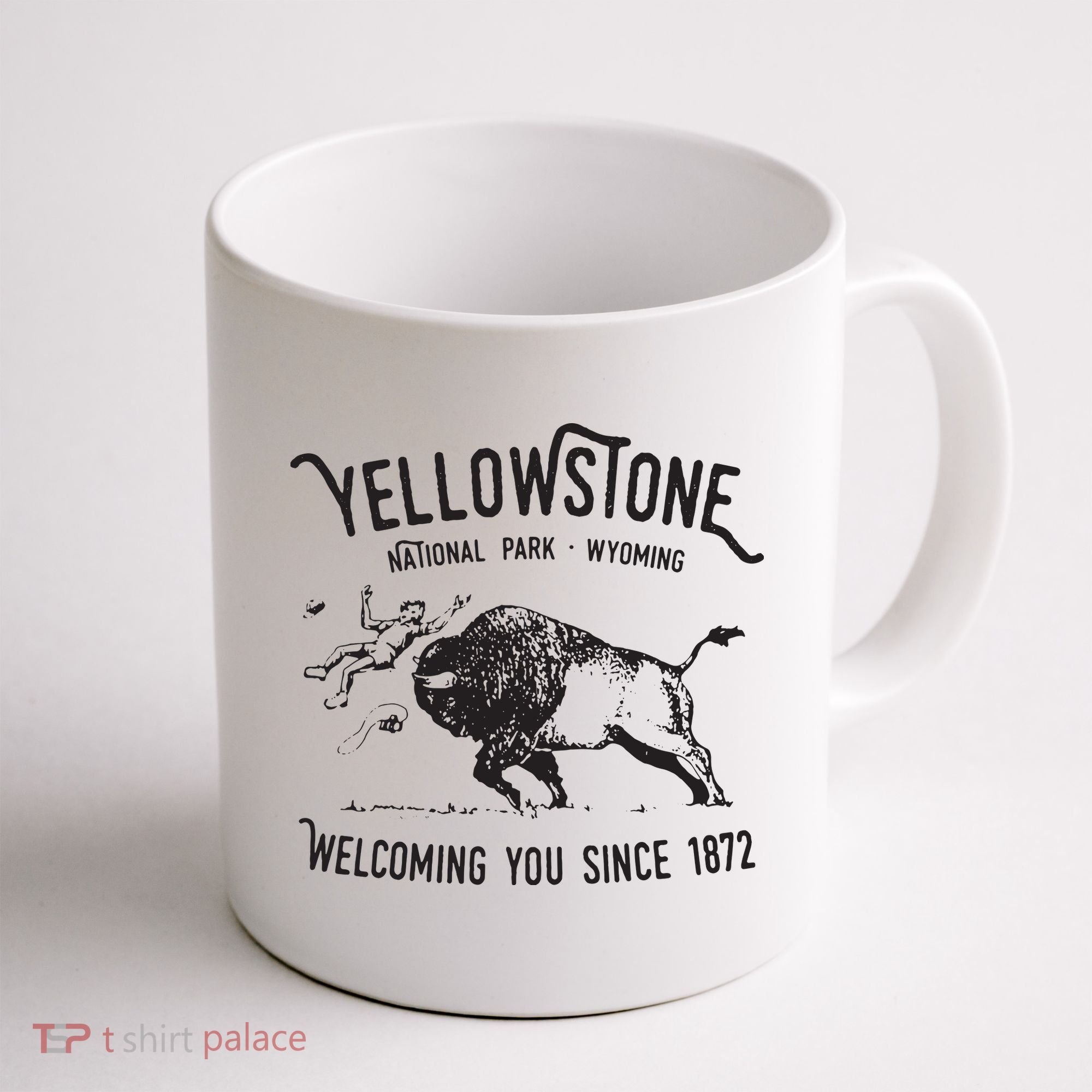Yellowstone Bison Toss National Park Wyoming Coffee Mug