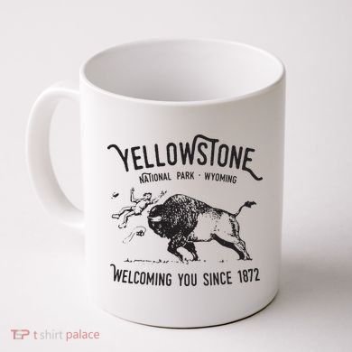 Yellowstone Bison Toss National Park Wyoming Coffee Mug