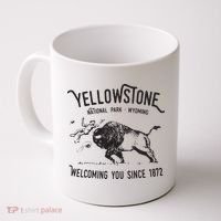 Yellowstone Bison Toss National Park Wyoming Coffee Mug thumb 0