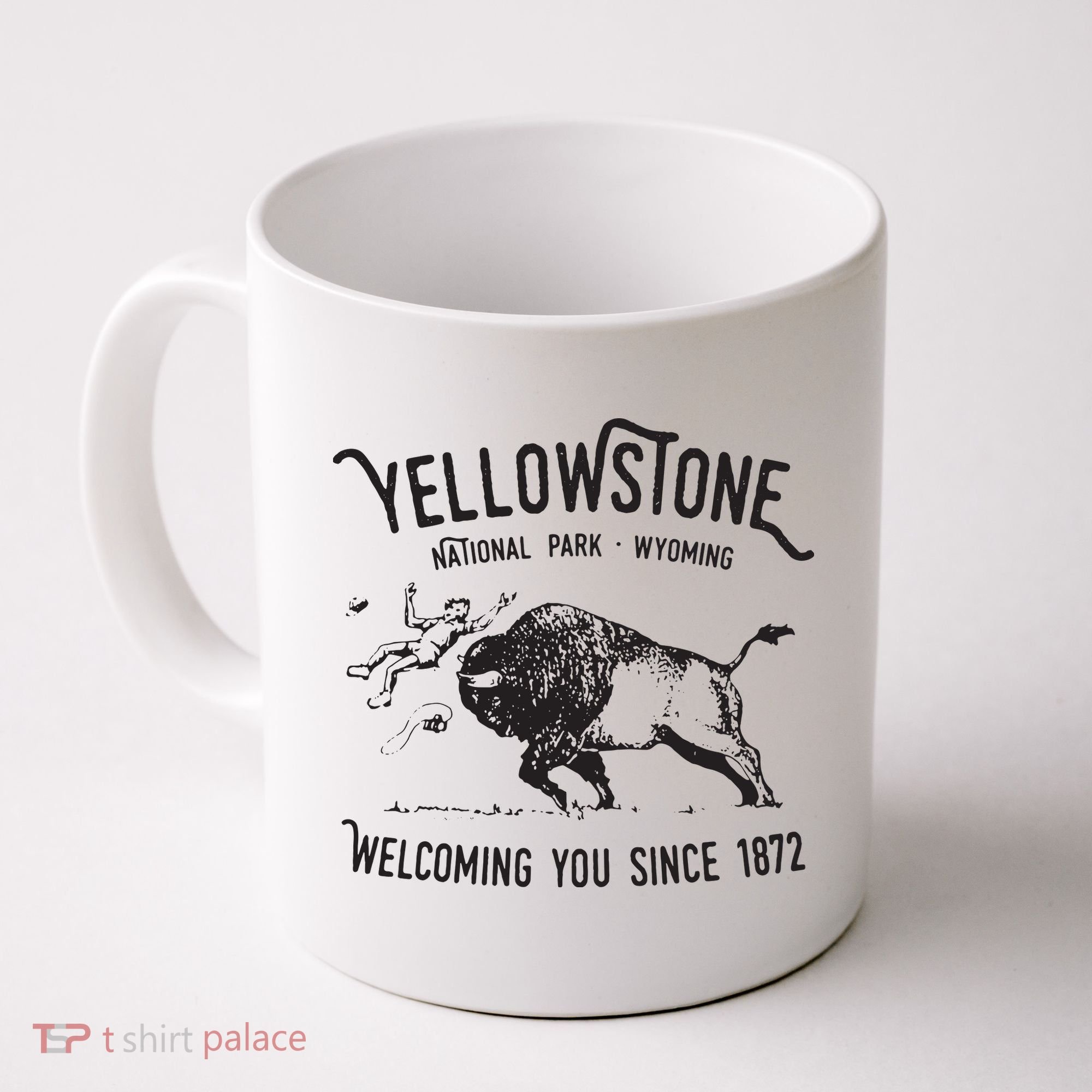 Yellowstone Bison Toss National Park Wyoming Coffee Mug