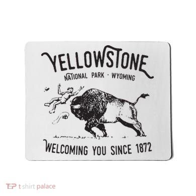 Yellowstone Bison Toss National Park Wyoming Mousepad