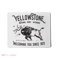 Yellowstone Bison Toss National Park Wyoming Mousepad thumb 0