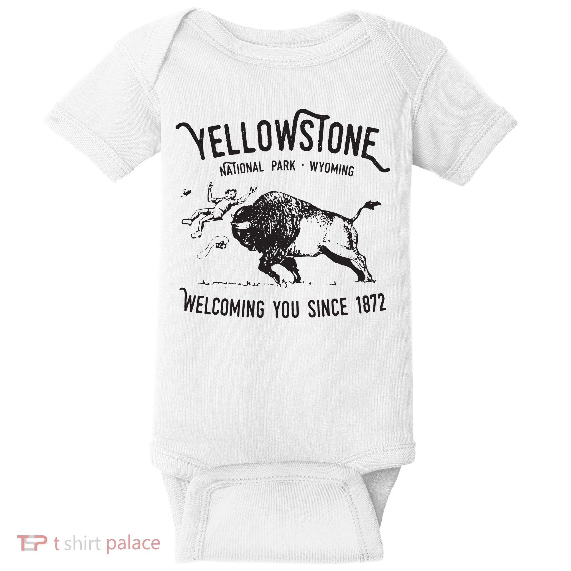 Yellowstone Bison Toss National Park Wyoming Baby Bodysuit