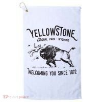Yellowstone Bison Toss National Park Wyoming Golf Towel thumb 0