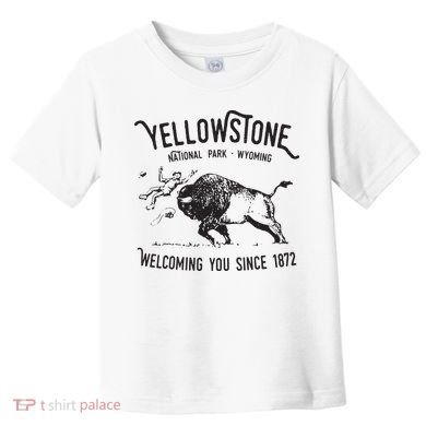 Yellowstone Bison Toss National Park Wyoming Toddler T-Shirt
