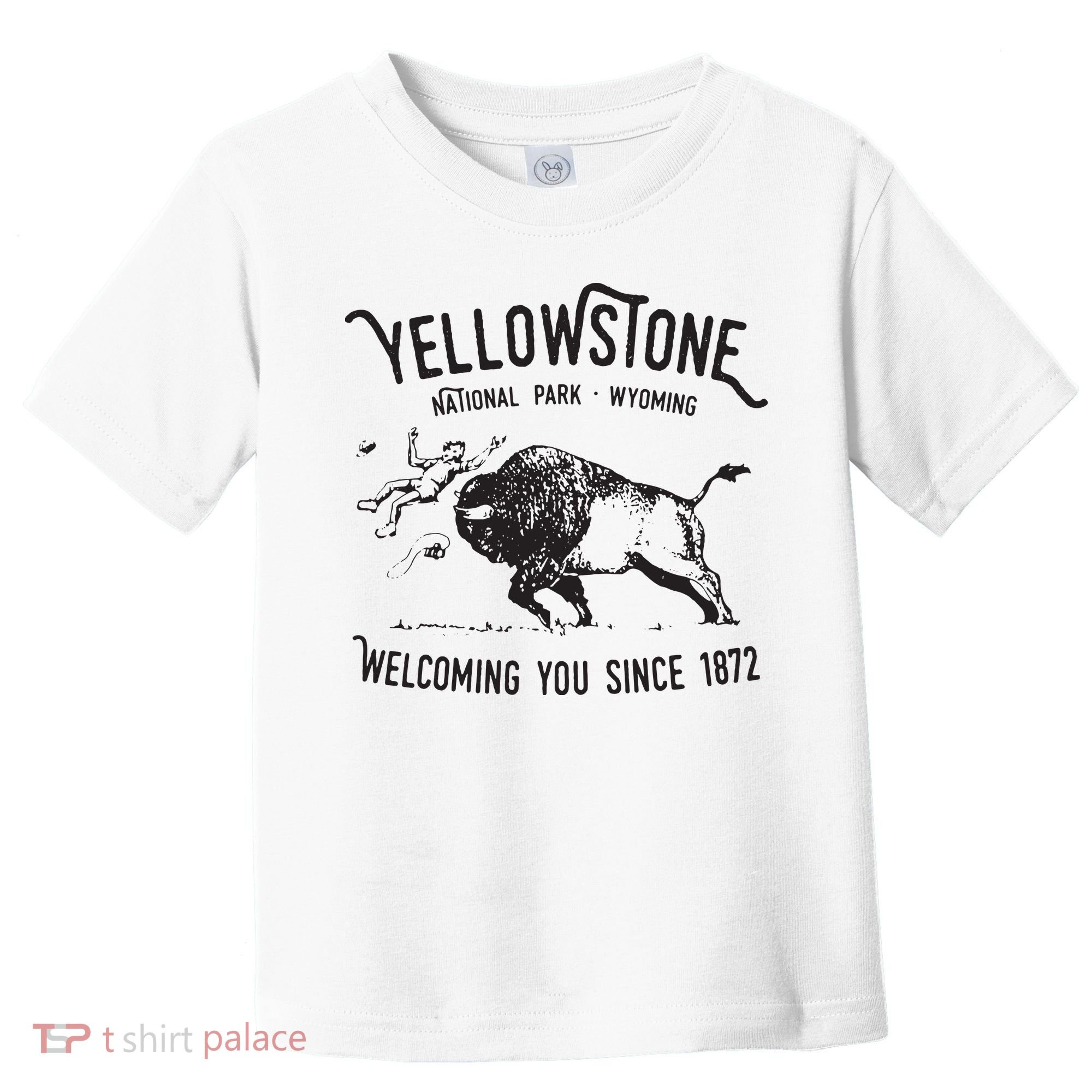 Yellowstone Bison Toss National Park Wyoming Toddler T-Shirt