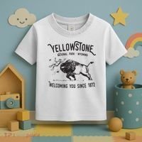 Yellowstone Bison Toss National Park Wyoming Toddler T-Shirt thumb 3