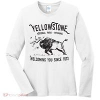 Yellowstone Bison Toss National Park Wyoming Women's Long Sleeve Shirt thumb 0