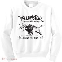 Yellowstone Bison Toss National Park Wyoming Kids Sweatshirt thumb 0