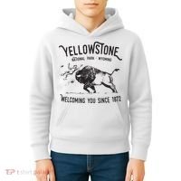 Yellowstone Bison Toss National Park Wyoming Kids Hoodie thumb 4