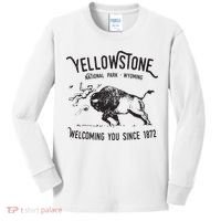 Yellowstone Bison Toss National Park Wyoming Kids Long Sleeve Shirt thumb 0