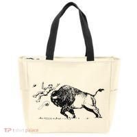 Yellowstone Bison Toss Warning Flyer Tote Bag thumb 0