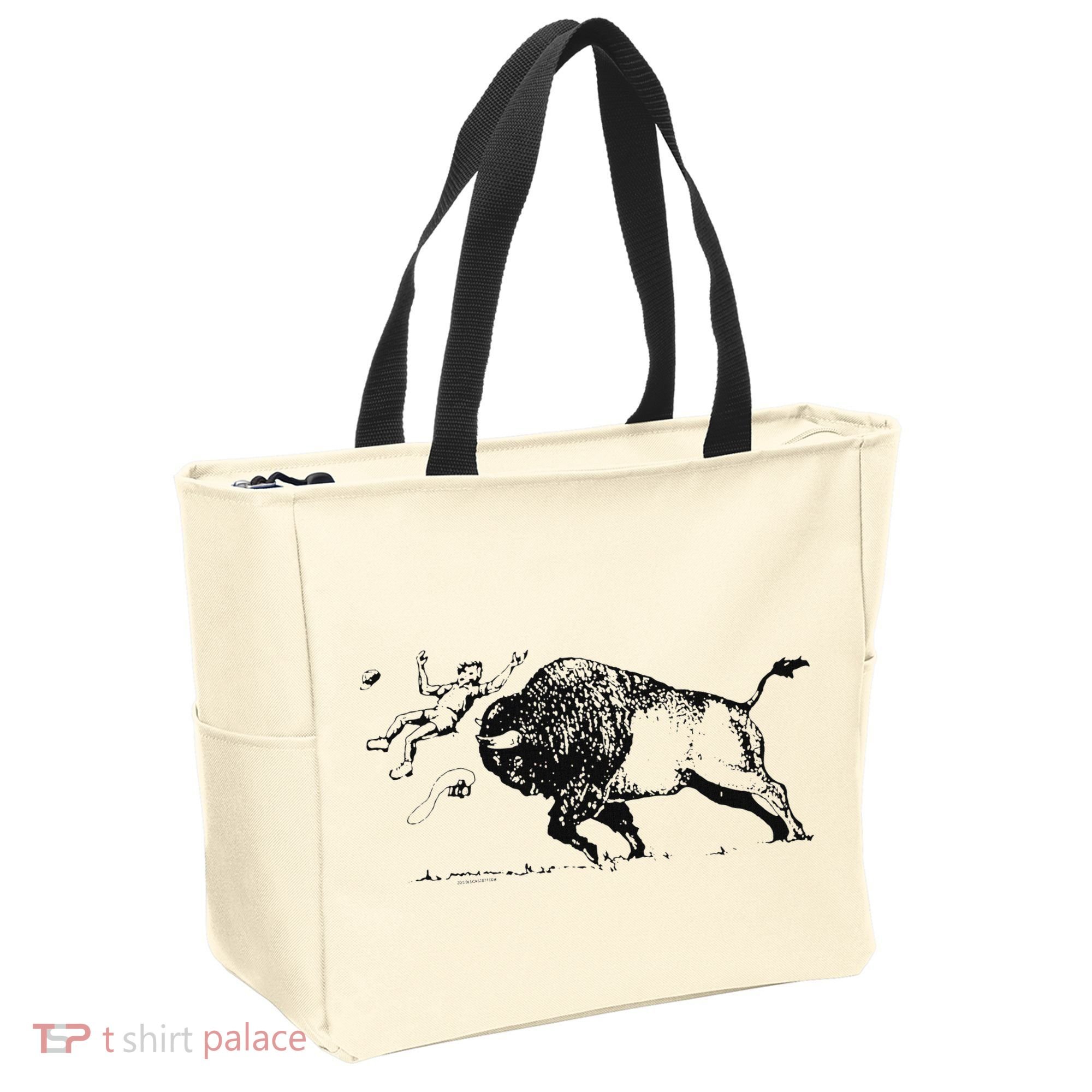 Yellowstone Bison Toss Warning Flyer Tote Bag