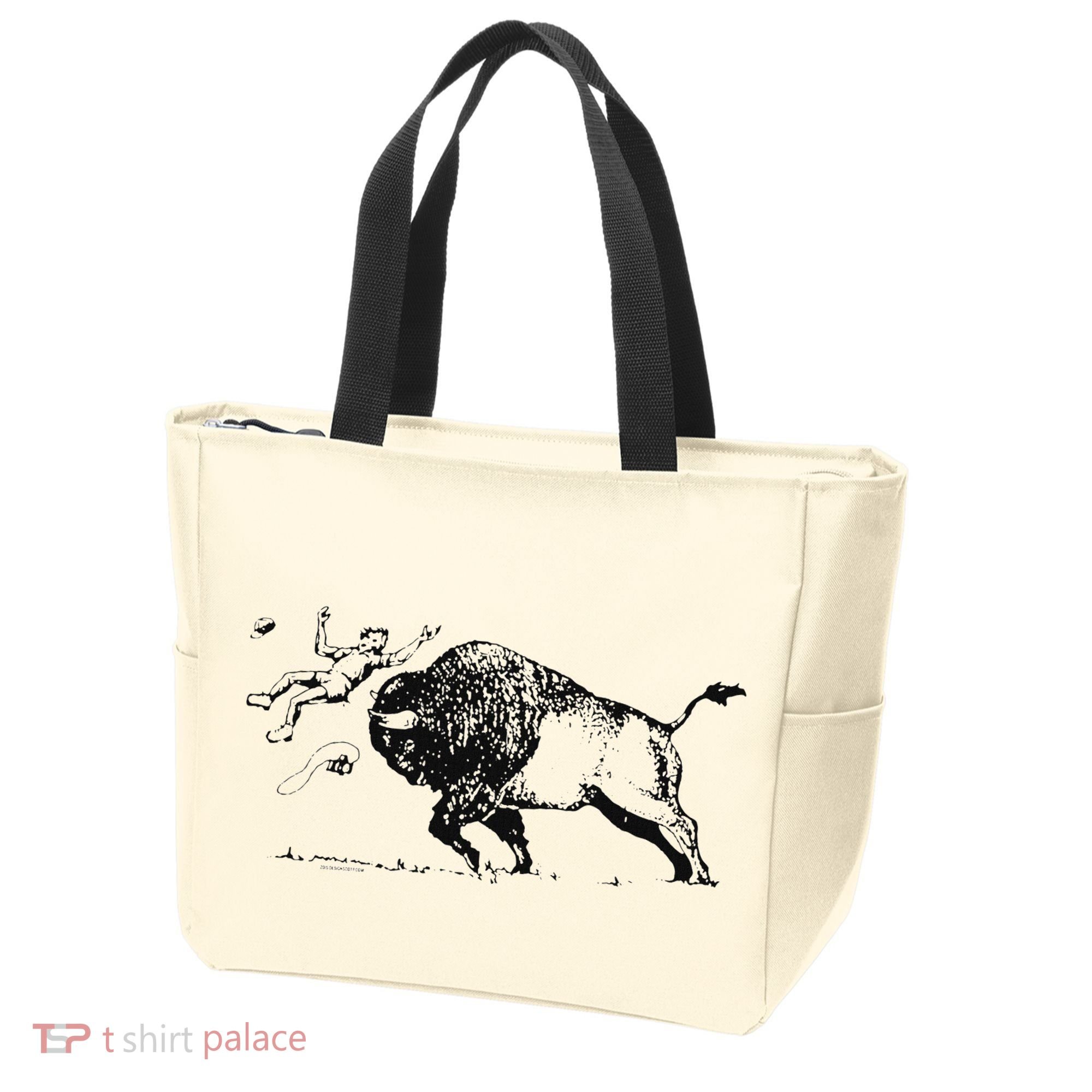 Yellowstone Bison Toss Warning Flyer Tote Bag