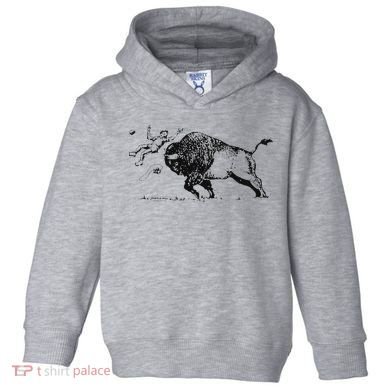 Yellowstone Bison Toss Warning Flyer Toddler Hoodie