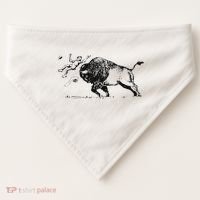 Yellowstone Bison Toss Warning Flyer USA-Made Doggie Bandana thumb 0