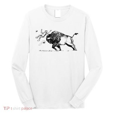 Yellowstone Bison Toss Warning Flyer Long Sleeve Shirt