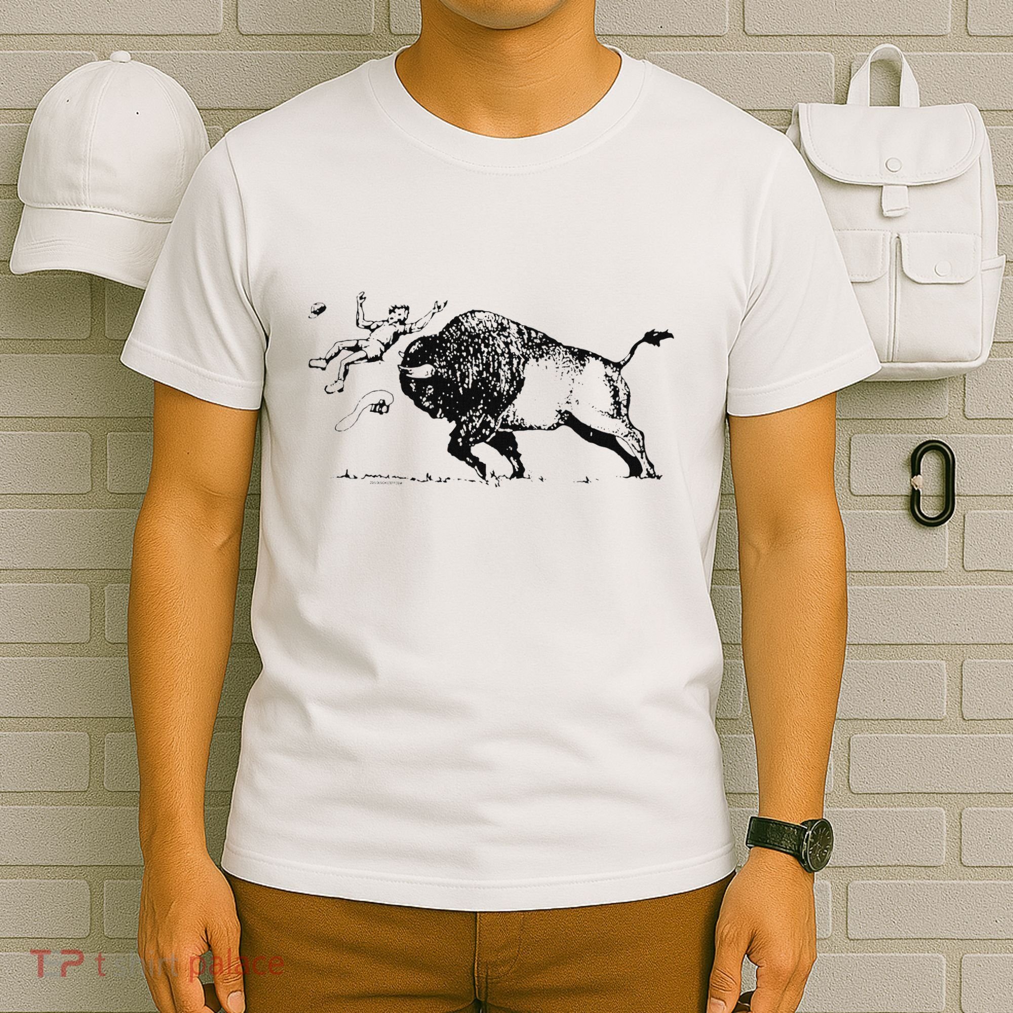 Yellowstone Bison Toss Warning Flyer T-Shirt