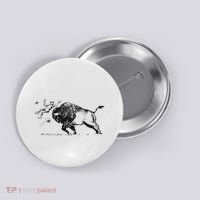 Yellowstone Bison Toss Warning Flyer Button thumb 0