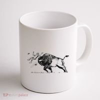 Yellowstone Bison Toss Warning Flyer Coffee Mug thumb 1